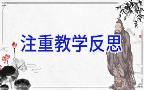 注重教学反思