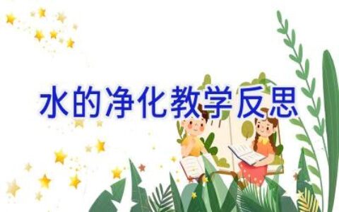 水的净化教学反思