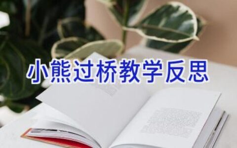小熊过桥教学反思