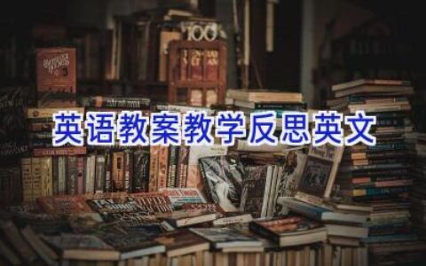 英语教案教学反思英文