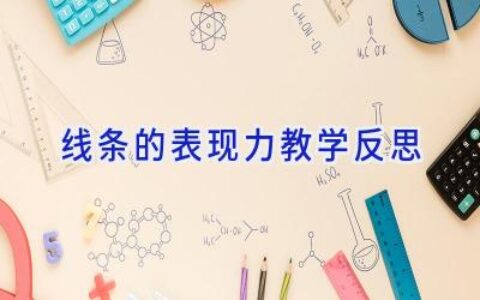 线条的表现力教学反思
