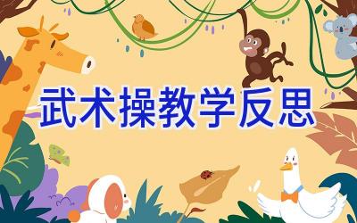 武术操教学反思