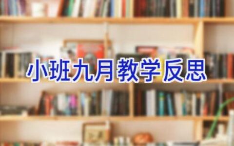 小班九月教学反思