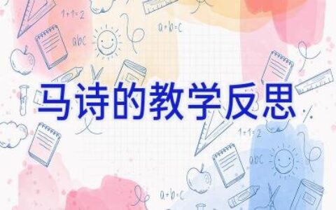 马诗的教学反思