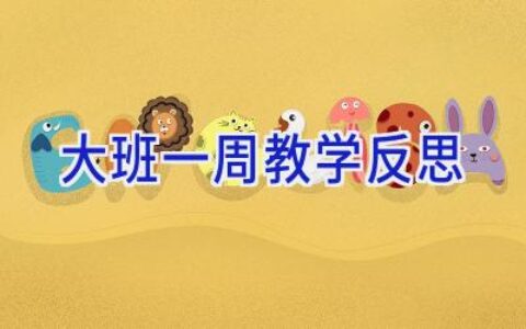 大班一周教学反思