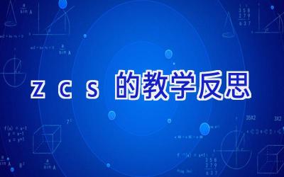 zcs的教学反思