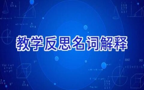 教学反思名词解释