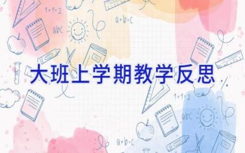 大班上学期教学反思
