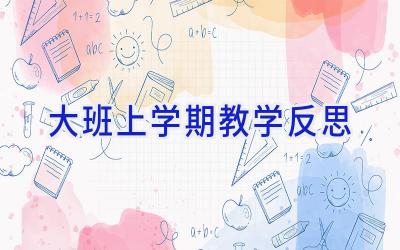 大班上学期教学反思
