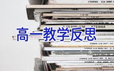 高一教学反思