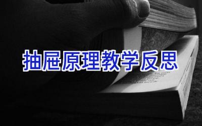 抽屉原理教学反思