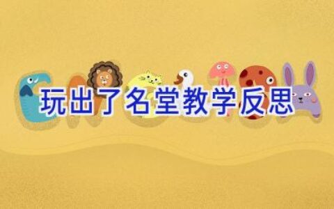 玩出了名堂教学反思