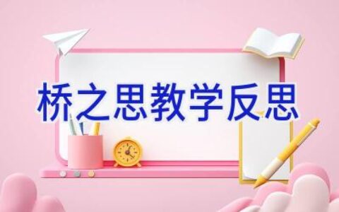 桥之思教学反思