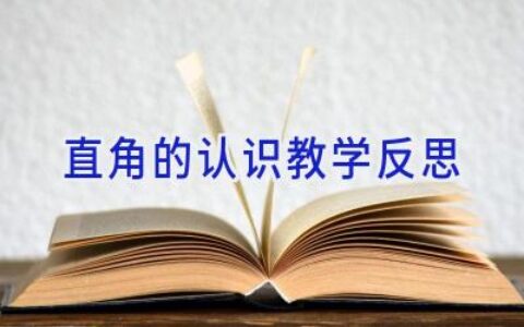 直角的认识教学反思