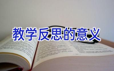 教学反思的意义