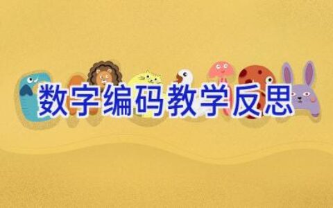 数字编码教学反思