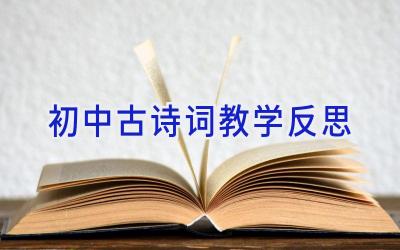 初中古诗词教学反思
