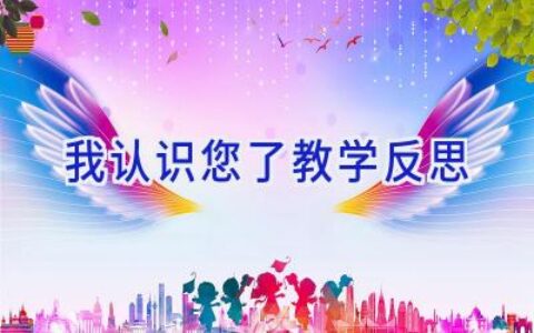 我认识您了教学反思