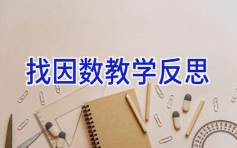 找因数教学反思