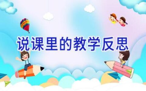说课里的教学反思