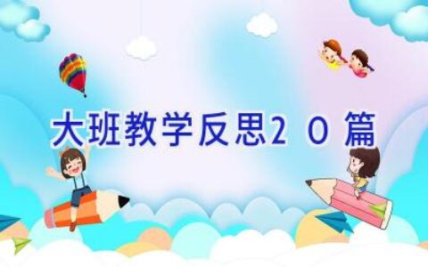 大班教学反思20篇