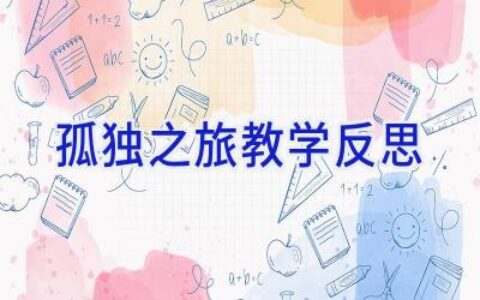 孤独之旅教学反思