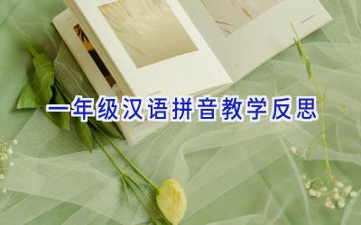 一年级汉语拼音教学反思