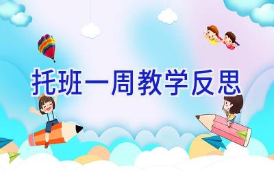 托班一周教学反思
