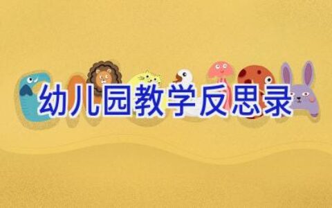 幼儿园教学反思录