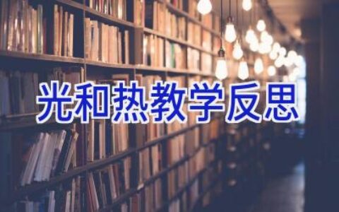 光和热教学反思