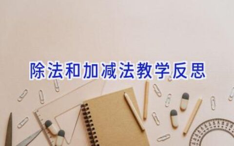 除法和加减法教学反思