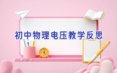 初中物理电压教学反思