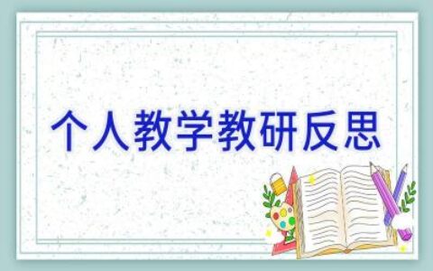 个人教学教研反思