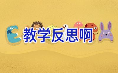 教学反思啊