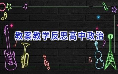 教案教学反思高中政治