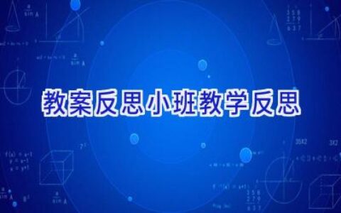 教案反思小班教学反思
