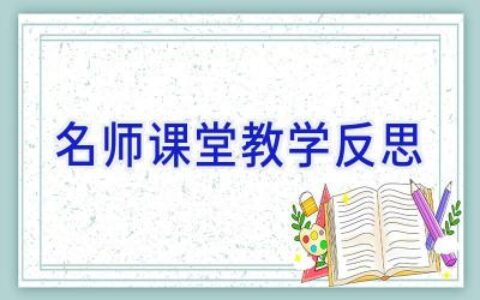 名师课堂教学反思