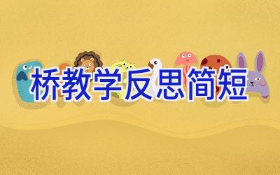 桥教学反思简短