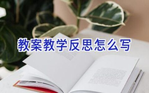 教案教学反思怎么写