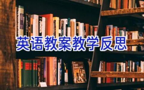 英语教案教学反思