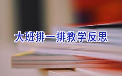 大班排一排教学反思