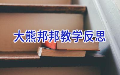 大熊邦邦教学反思