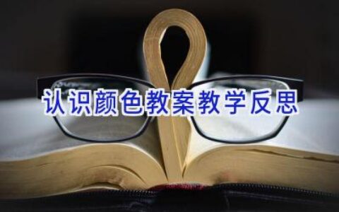认识颜色教案教学反思