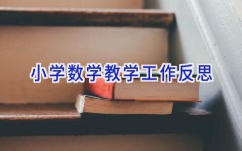 小学数学教学工作反思