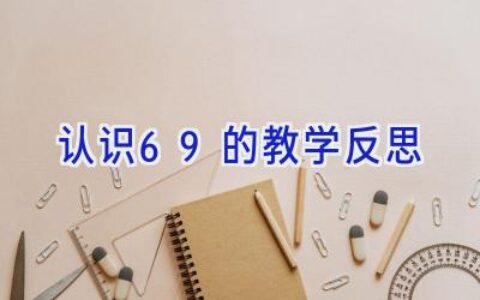 认识6-9的教学反思