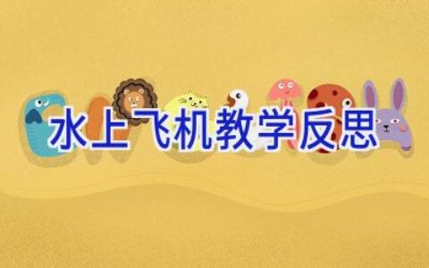 水上飞机教学反思