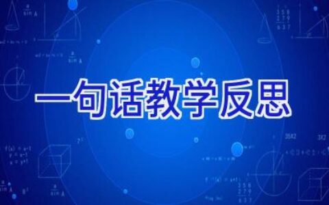 一句话教学反思