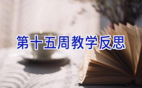 第十五周教学反思