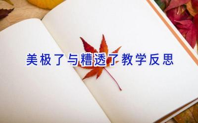 美极了与糟透了教学反思