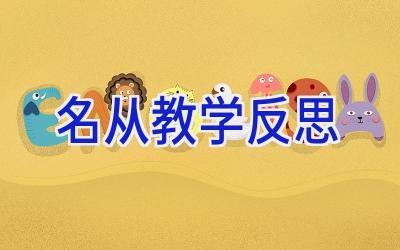 名从教学反思